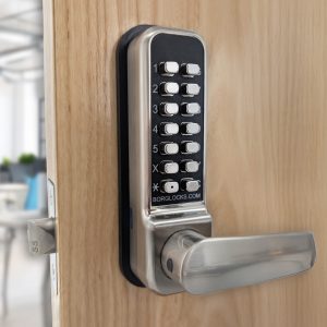 BL2401 ECP - Tubular latch, free turning lever handle keypad, inside lever handle with holdback & ECP coding chamber